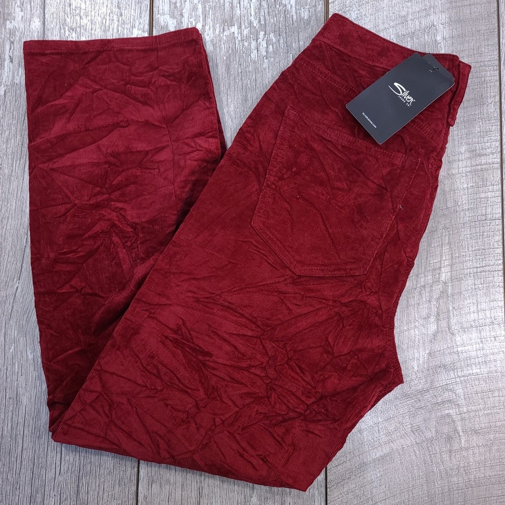 Silver Jeans Corduroy Pants Womens 29 Wine Highly Desirable Straight Leg